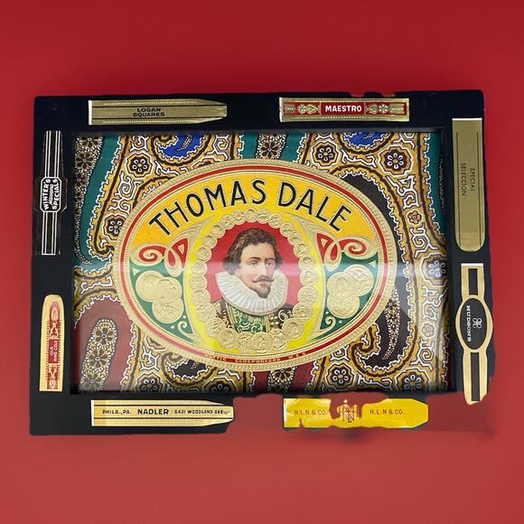 Framed Thomas Dale Cigar Box Label with 15 Cigar Bands 6" x 8" Easel Backed - Picture 7 of 7
